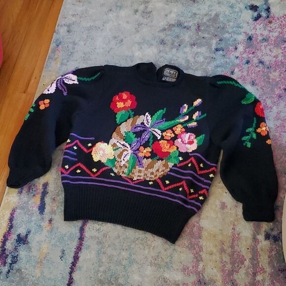 Berek Vintage Hand Knit w/2 Needles 100% Pima Cotton Sweater Made in Uruguay - Picture 6 of 16